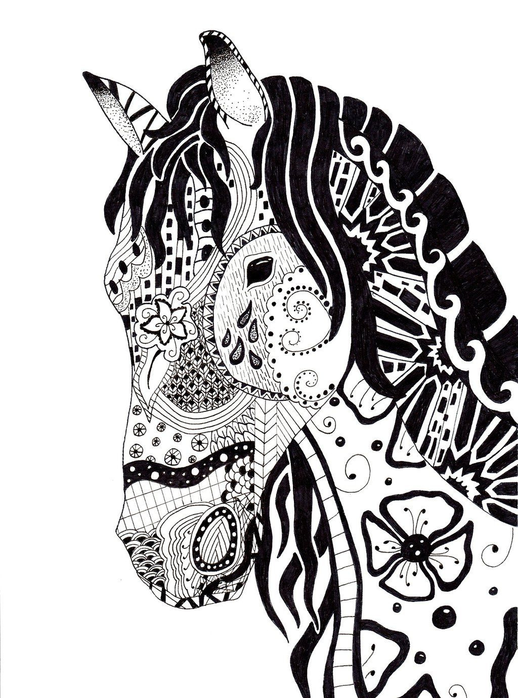 mandala cheval beau image dessin cheval idees pour la maison