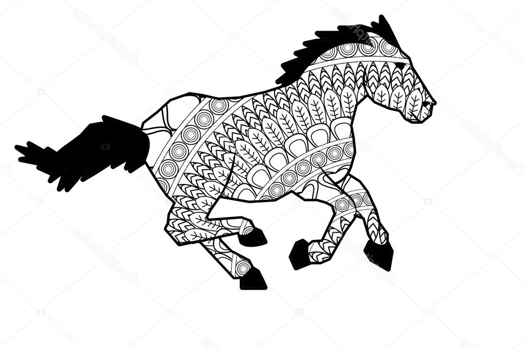 stock illustration mandala horse icon
