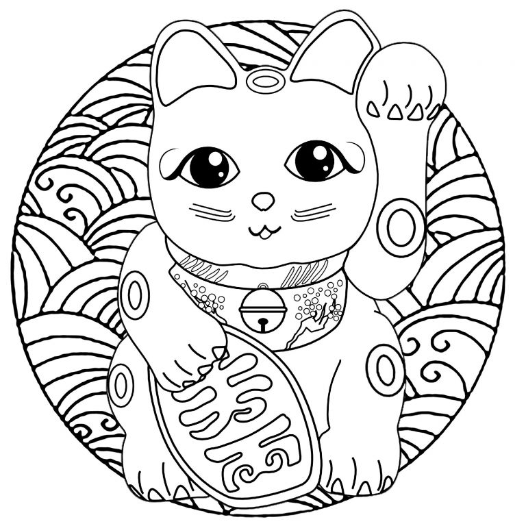 Mandala Japonais Bestof Photos Mandala Maneki Neko Mandalas Coloriages Difficiles