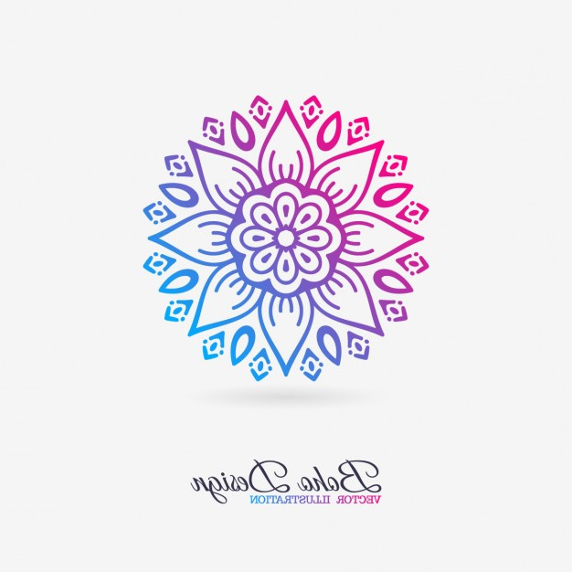 cute mandala with floral elements