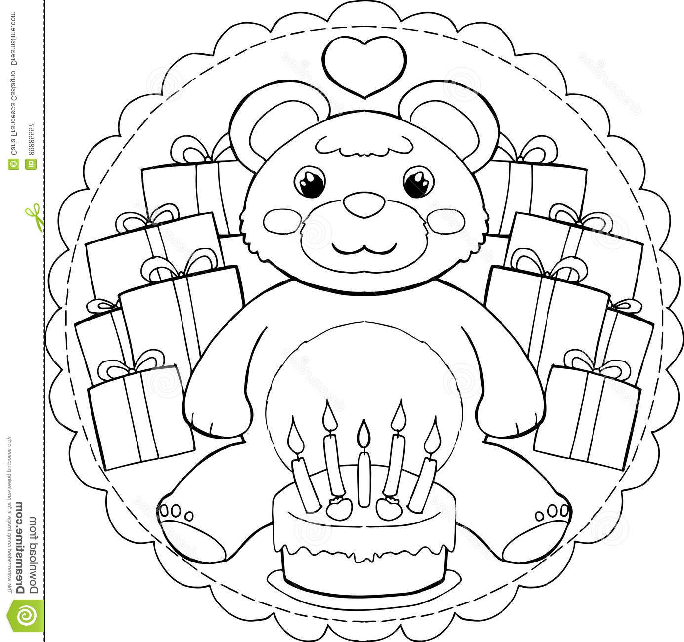 illustration stock mandala d ours de nounours de joyeux anniversaire image