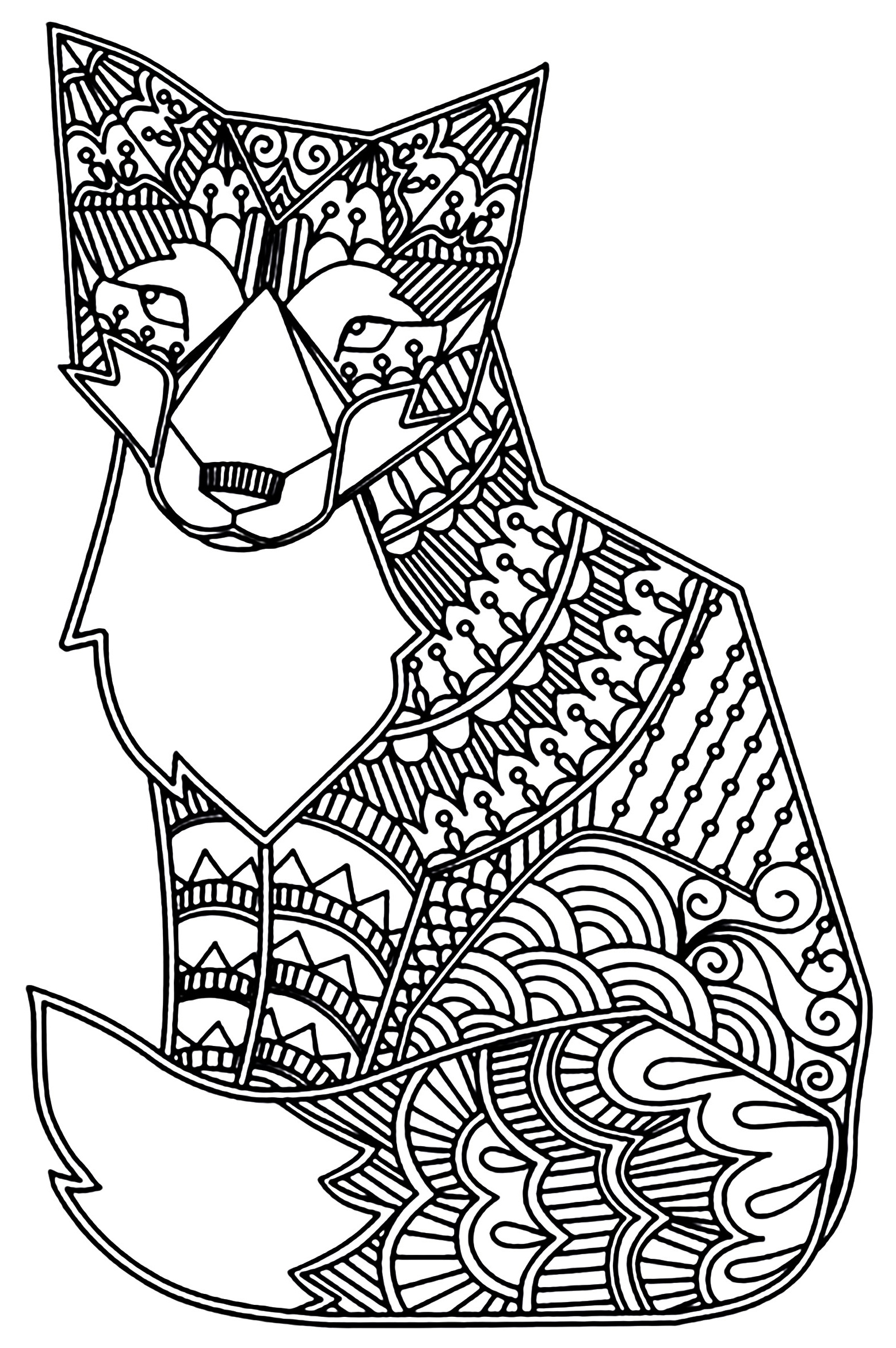 fox mandala coloring pages