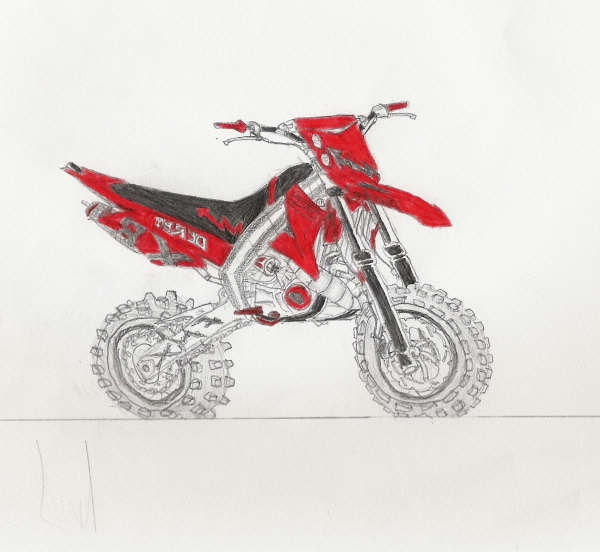 moto cross a dessiner