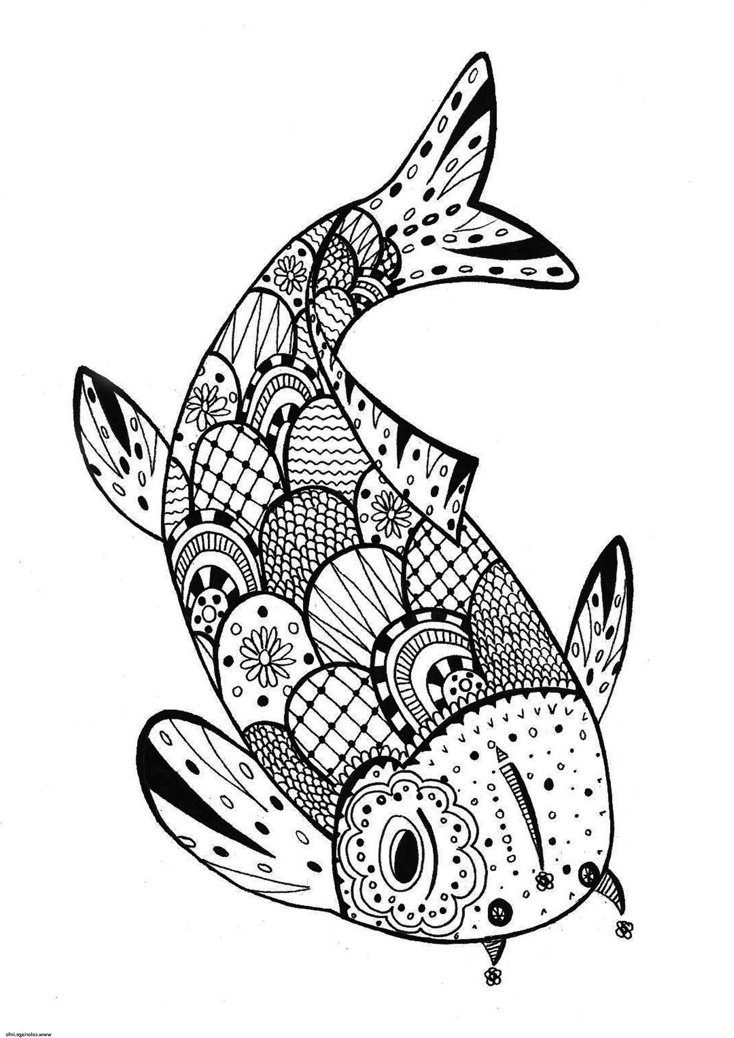 poisson davril mandala coloriage dessin