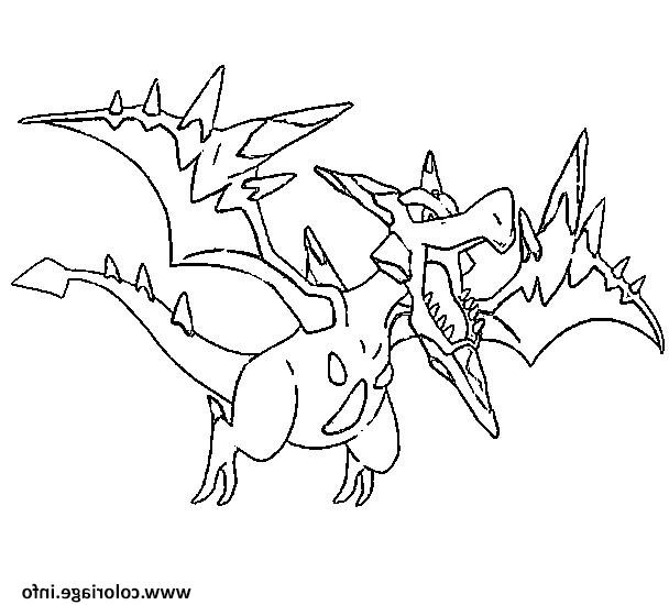 pokemon mega evolution ptera 142 coloriage dessin