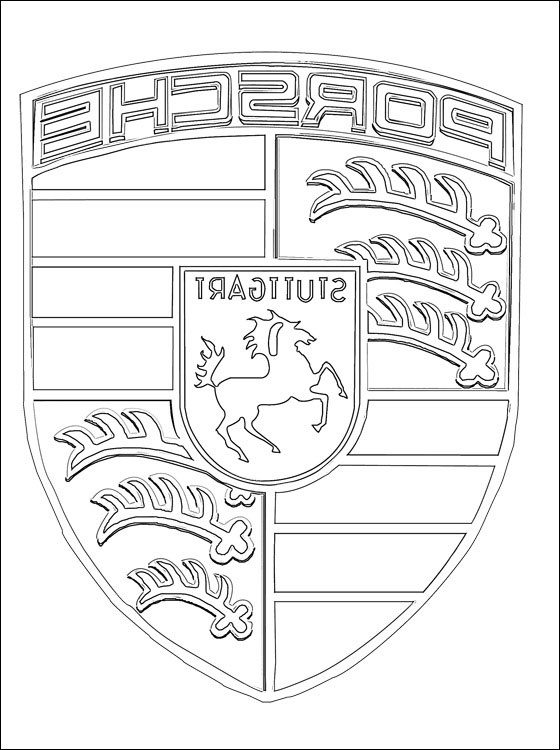 coloriage avec le logo porsche