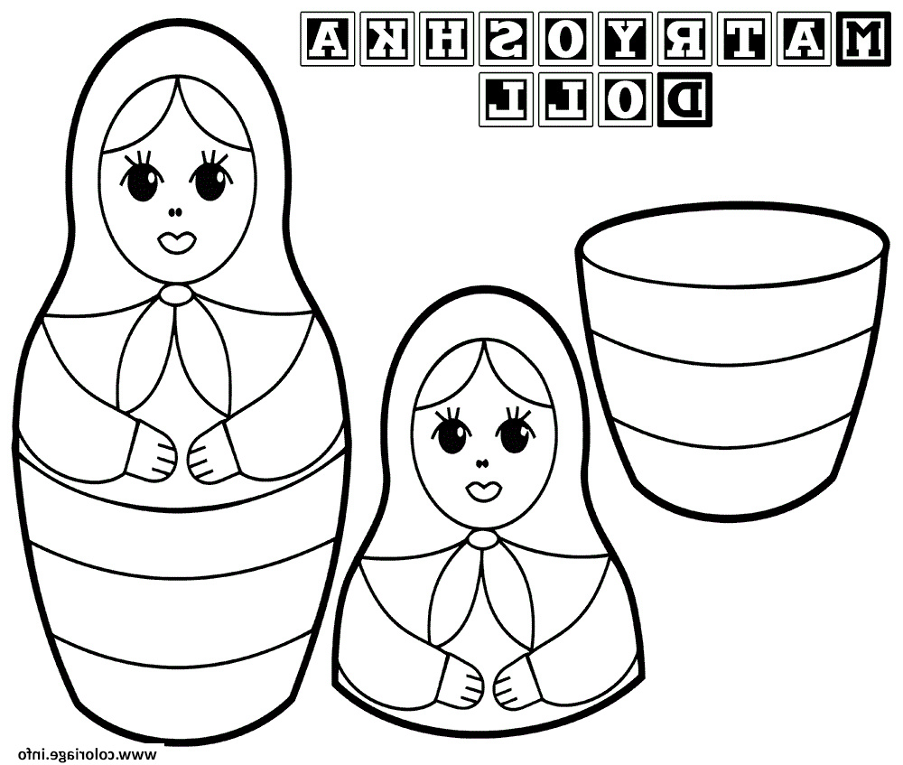 matryoshka dolls 6 poupee russe coloriage dessin