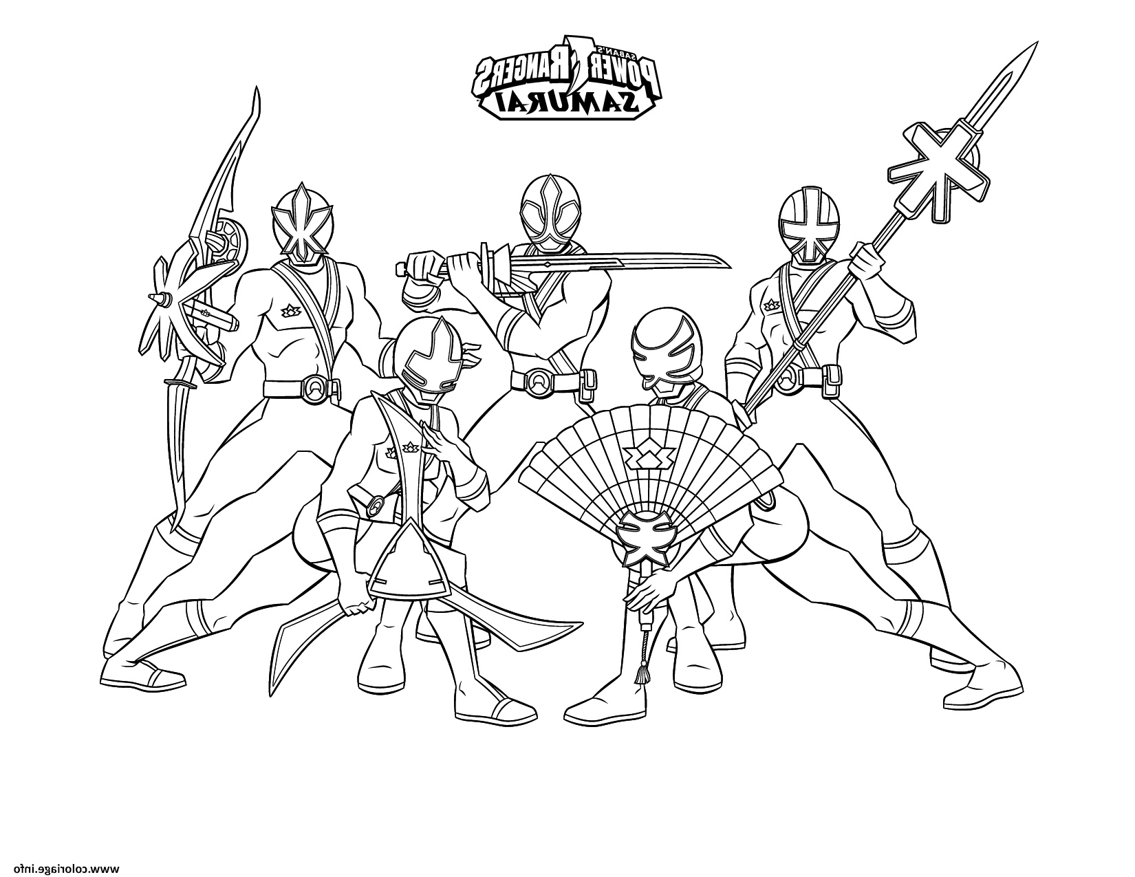 samurai power rangers equipe coloriage