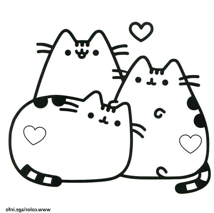 pusheen in love amour coloriage dessin