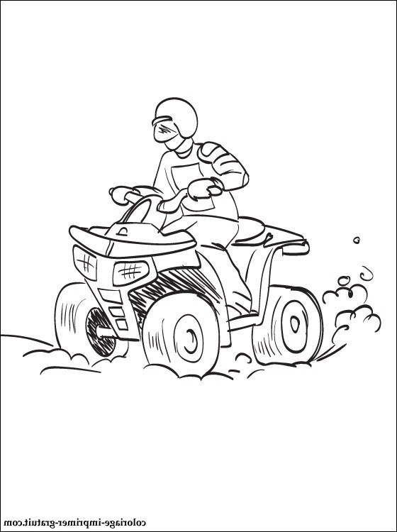 dessin a colorier de quad et moto