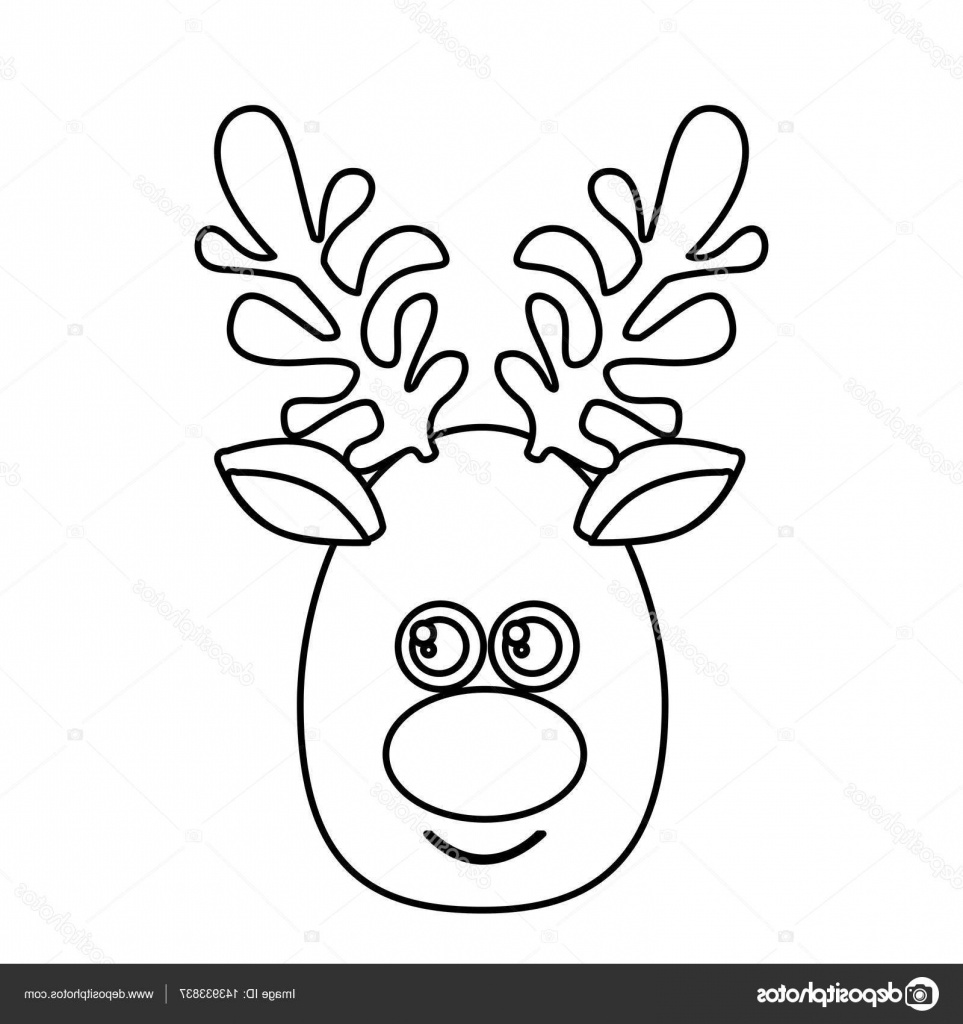 stock illustration silhouette cartoon cute face reindeer