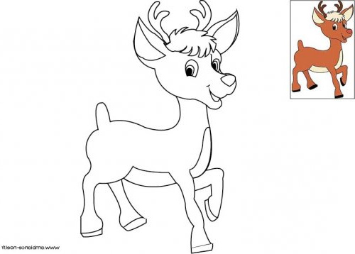 coloriage de noel rudolphe le petit renne au nez rouge a imprimer pour les enfants 196 B