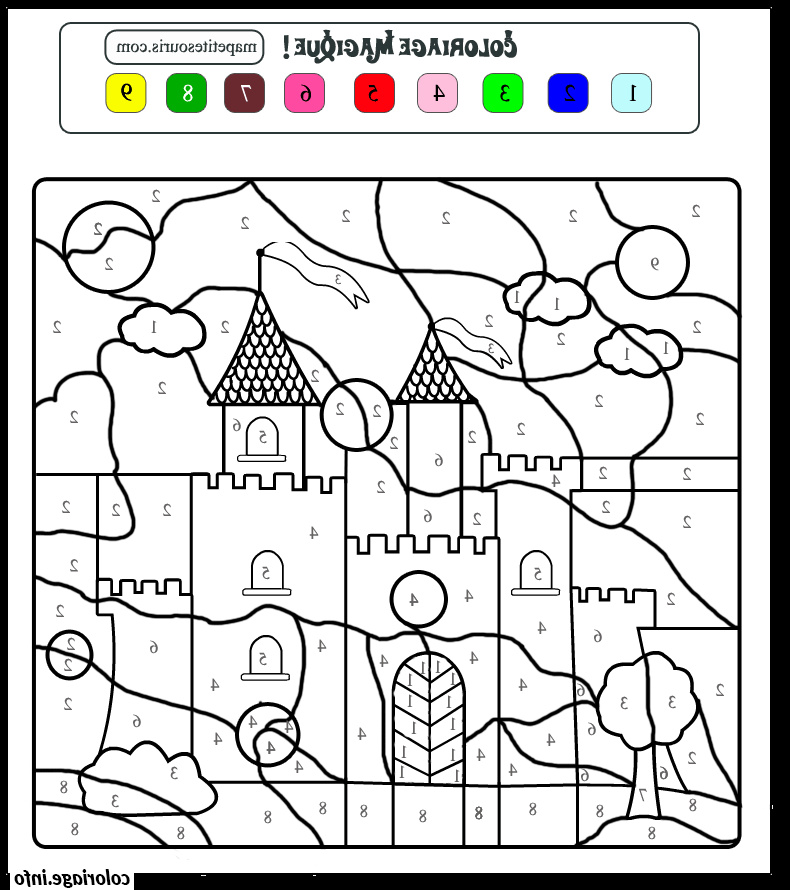 magique chateau royaume facile coloriage 9861