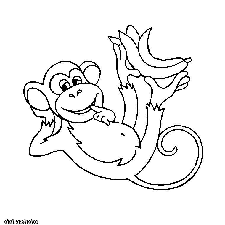 singe banane coloriage dessin