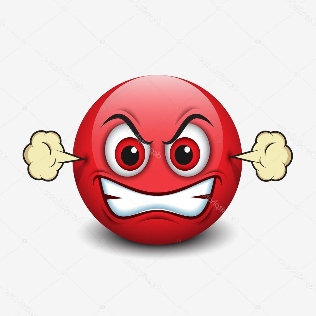 stock illustration cute angry emoticon