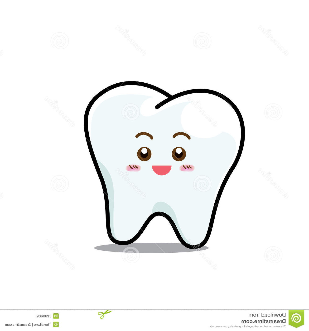 illustration stock personnage de dessin anim dentaire heureux de mascotte de dent de sourire d isolement sur w image
