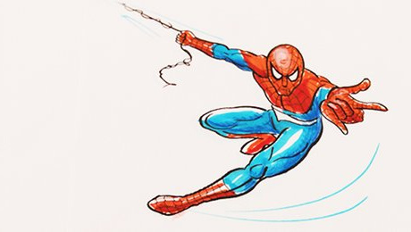 dessiner spiderman pour un coloriage aux feutres et aux marqueurs