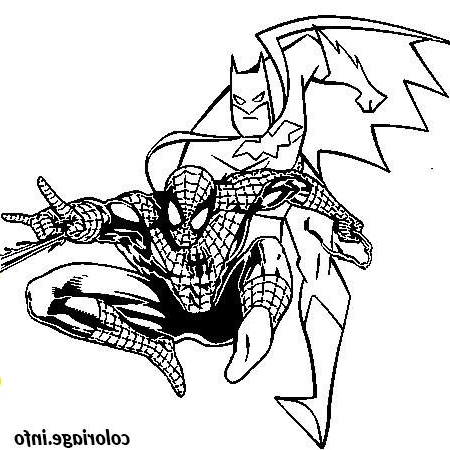 batman et spiderman coloriage dessin 6909