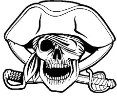 coloriage tete de mort pirate