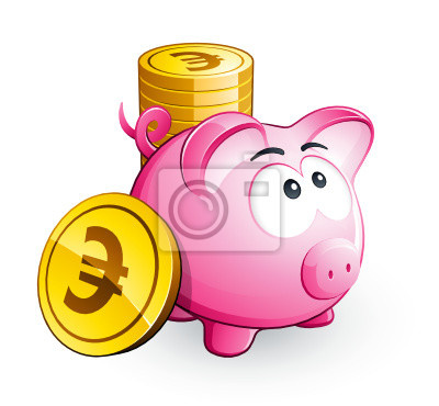 cochon tirelire et economies euro