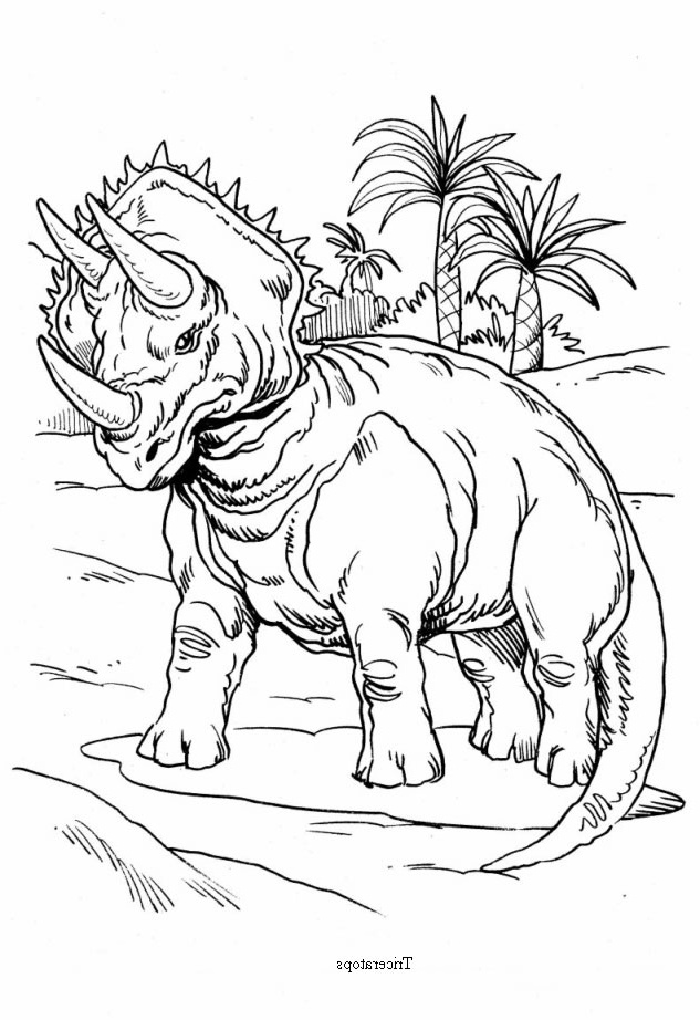 triceratops and palm trees