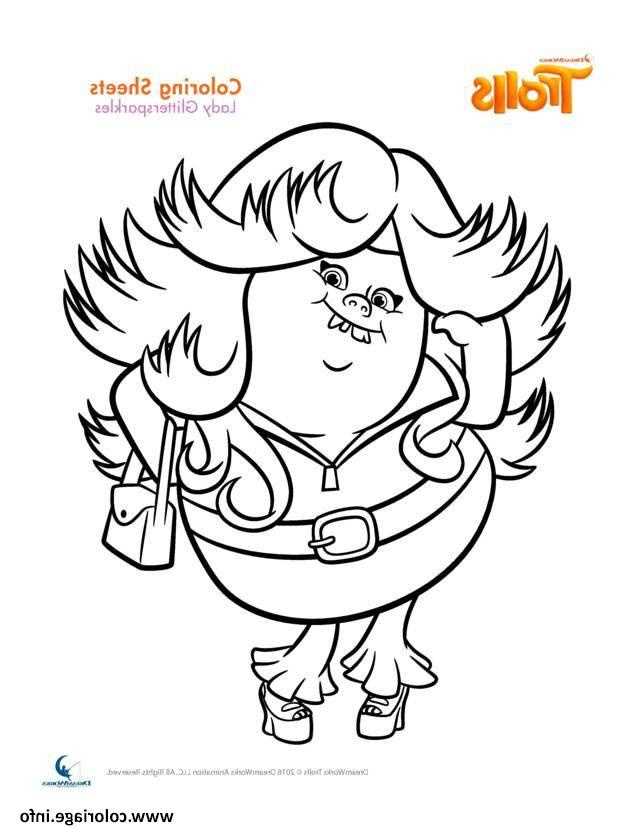 lady glittersparkles trolls coloriage dessin