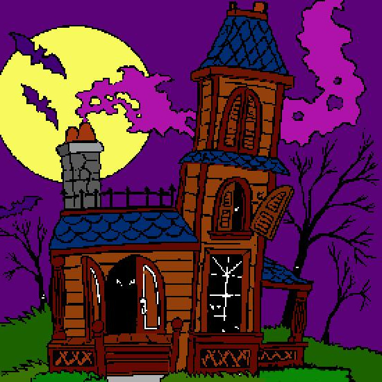 coloriage halloween maison hantee fantome 26