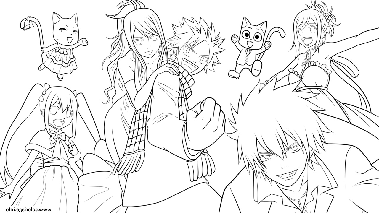 fairy tail team by xubeix coloriage