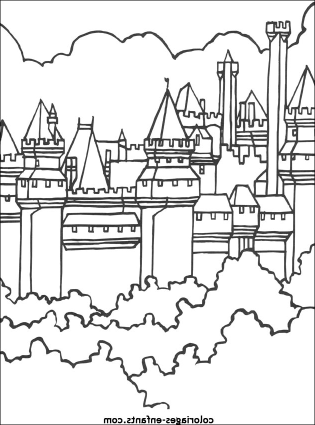 coloriage magique chateau fort