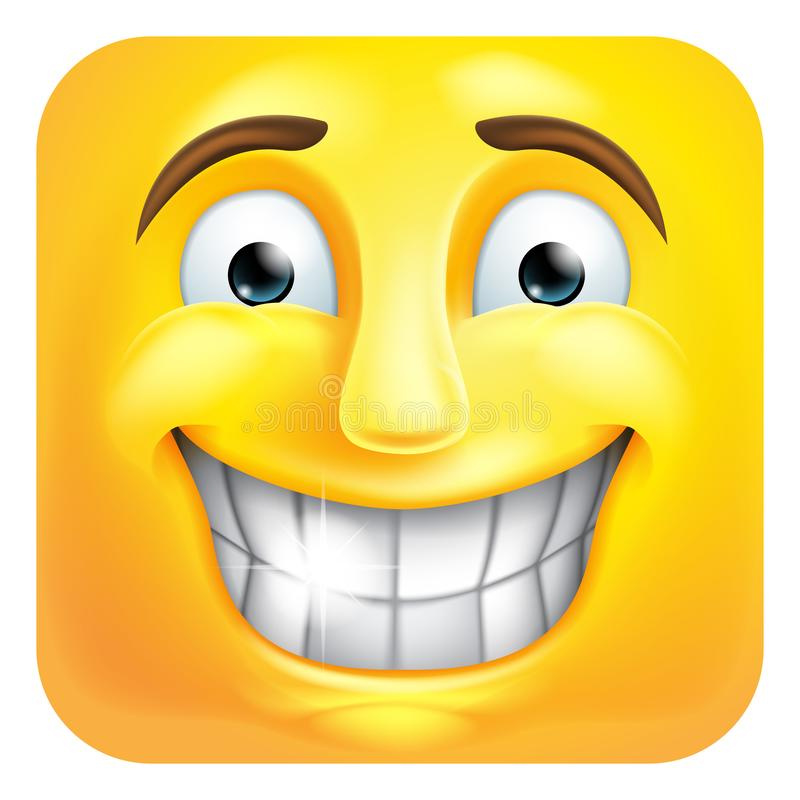 personnage dessin animé sourire l icône d émoticône emoji carré heureux maladroitement du visage image