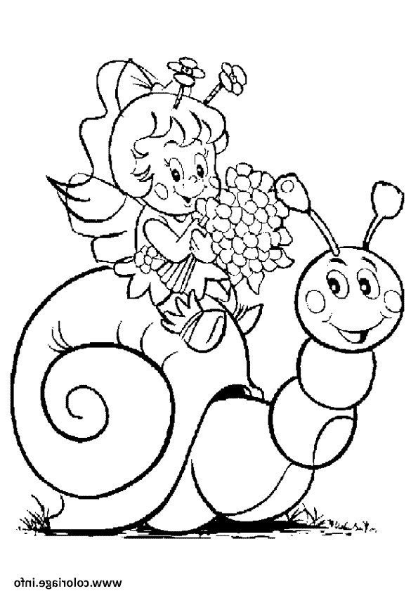 petite fille avec hugo lescargot coloriage