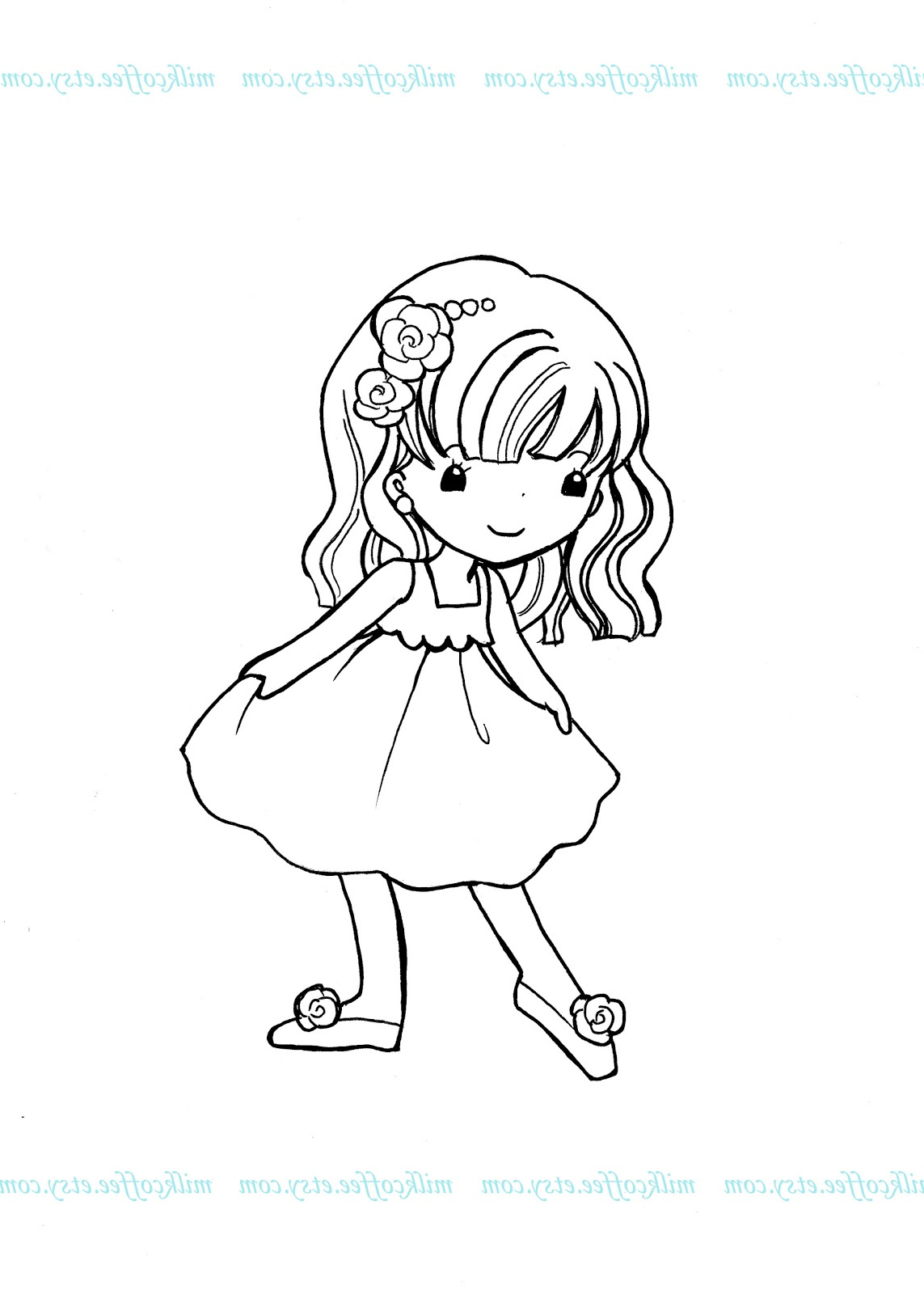 Coloriage De Filles Luxe Photos Coloriage De Petite Fille
