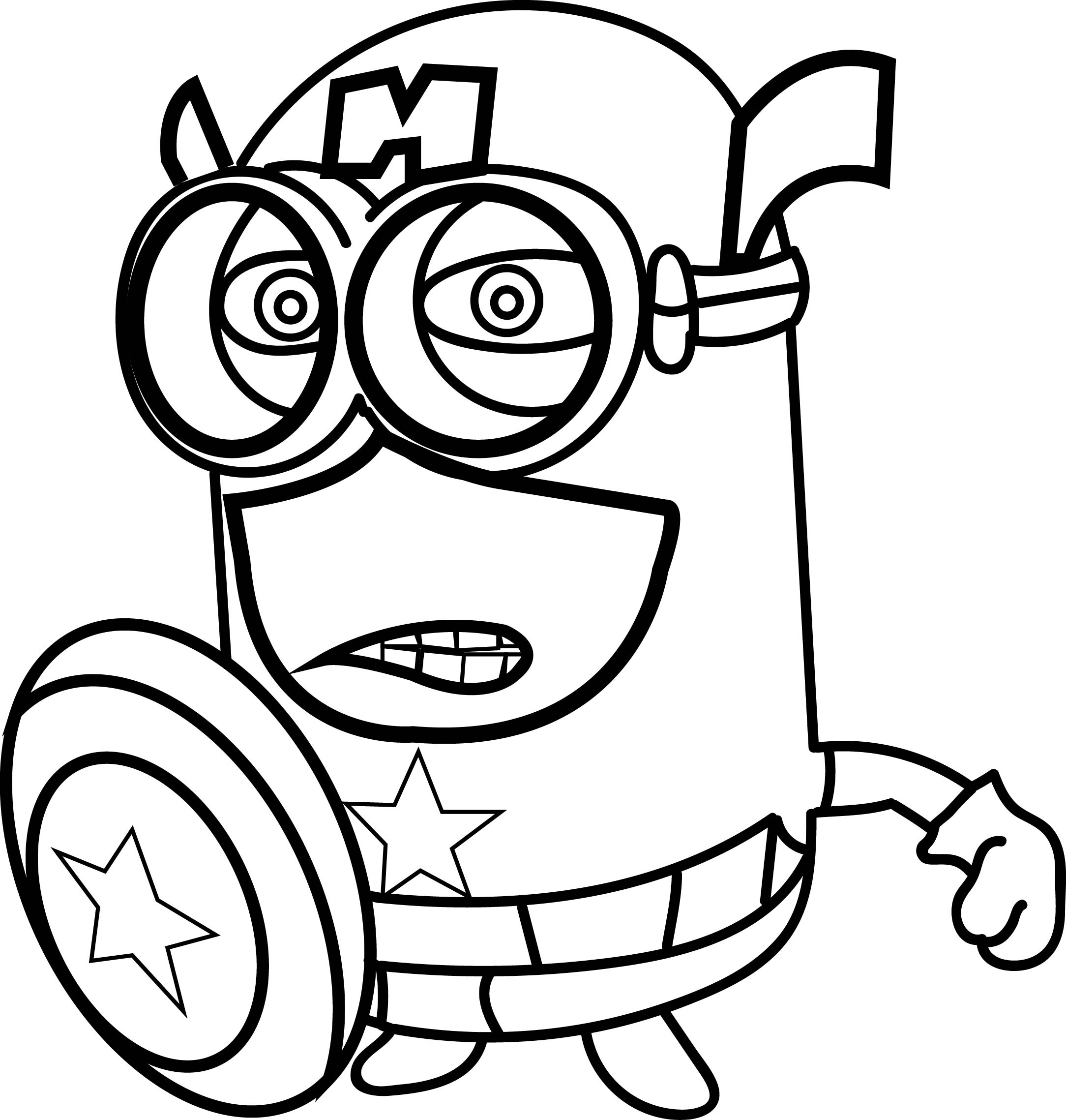 angry captain minion coloring page