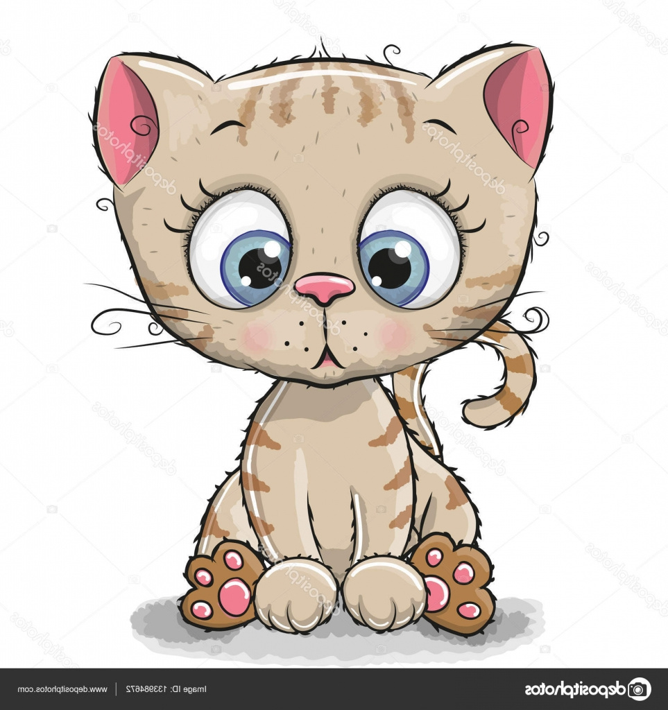 stock illustration cute cartoon kitten