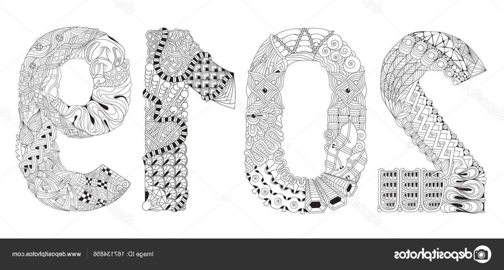 stock illustration number 2019 zentangle vector decorative