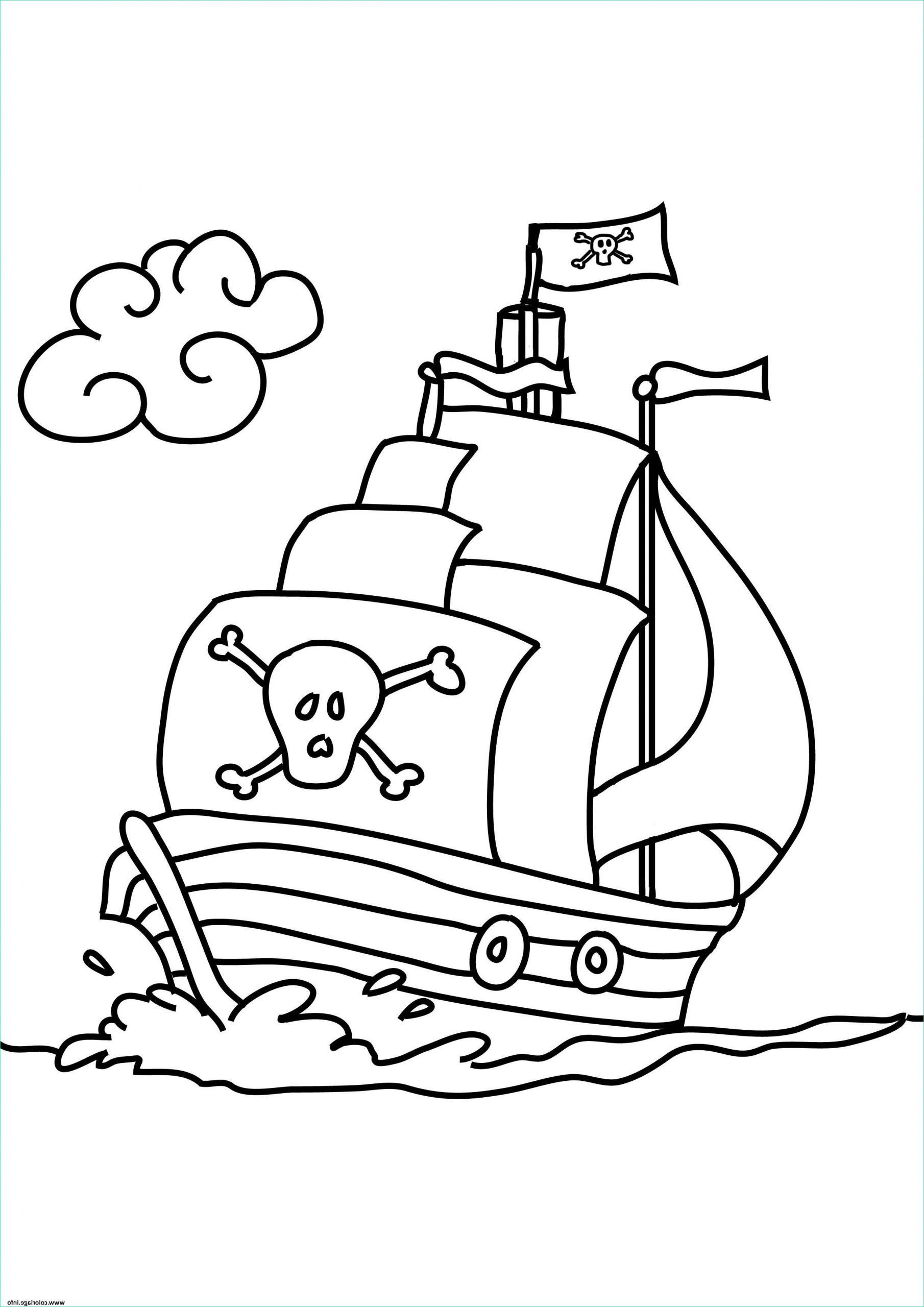 bateau de pirates facile maternelle coloriage dessin
