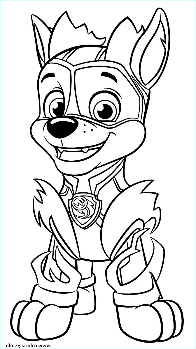 chase from pat patrouille mighty pups coloriage dessin