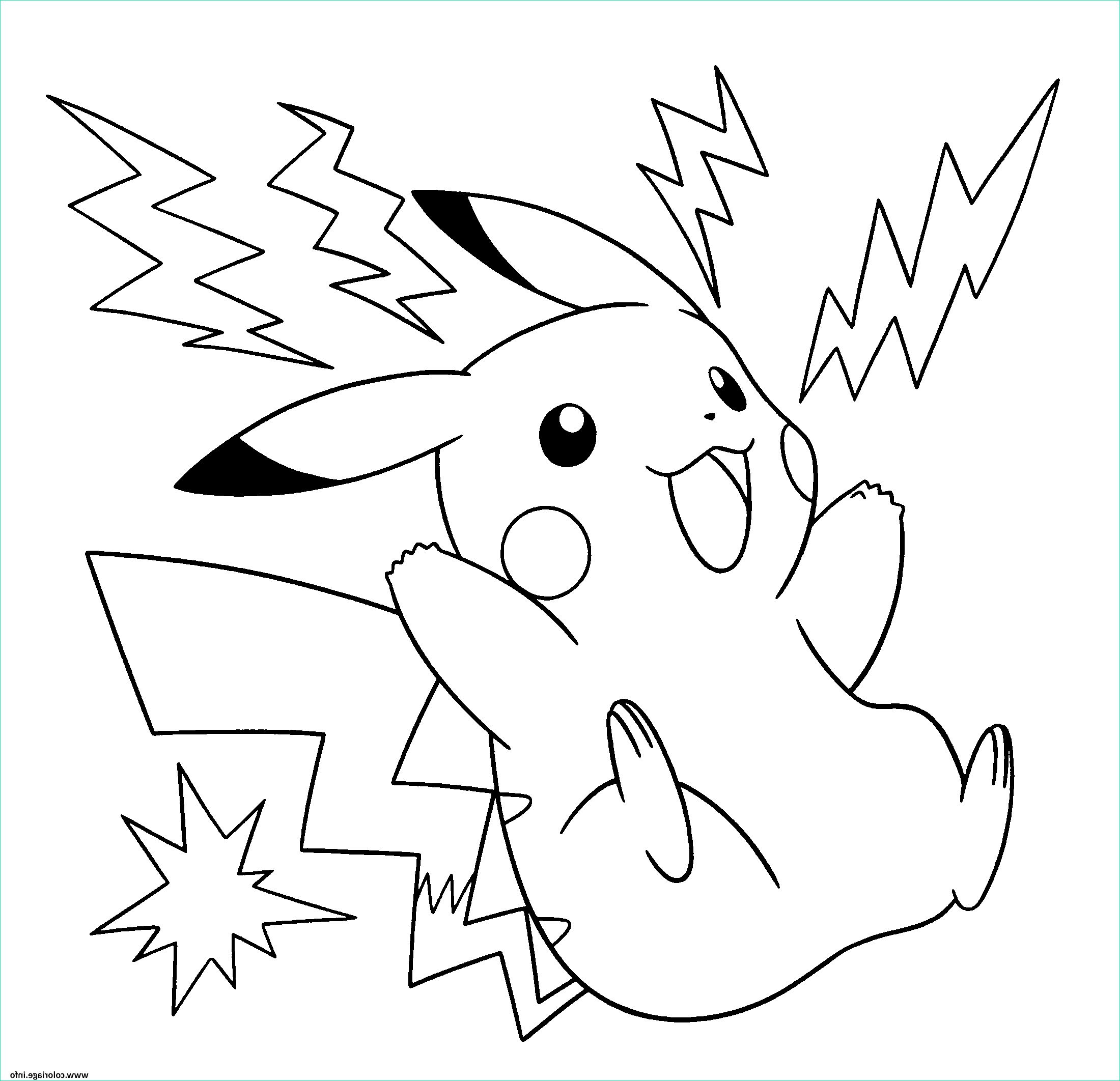 pokemon pikachu electrique coloriage
