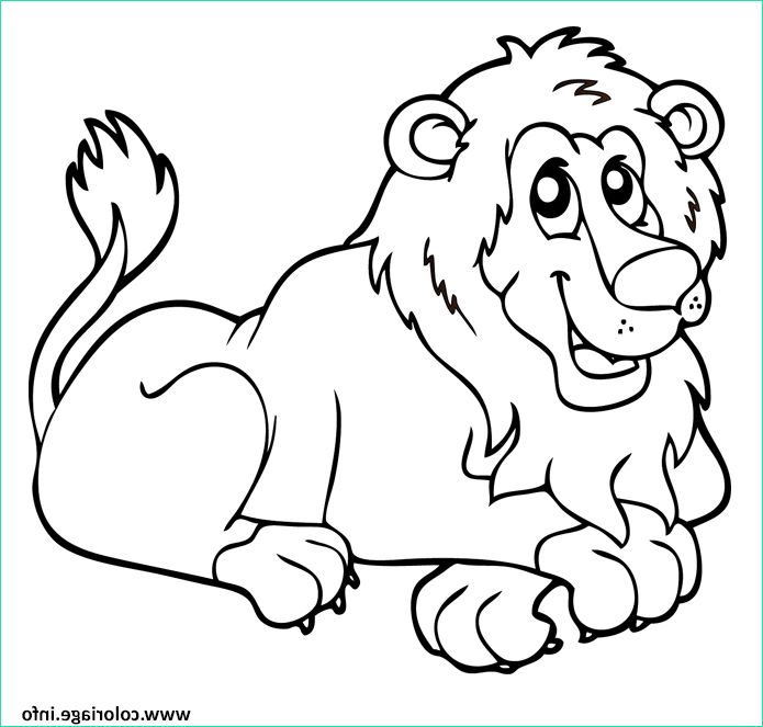 lion animaux sauvages de la jungle coloriage