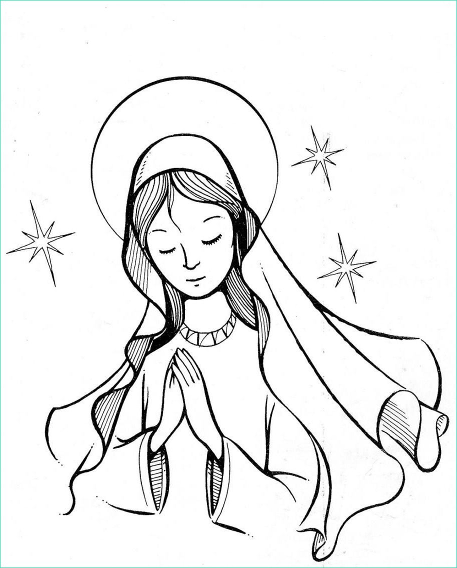 vierge marie coloriage