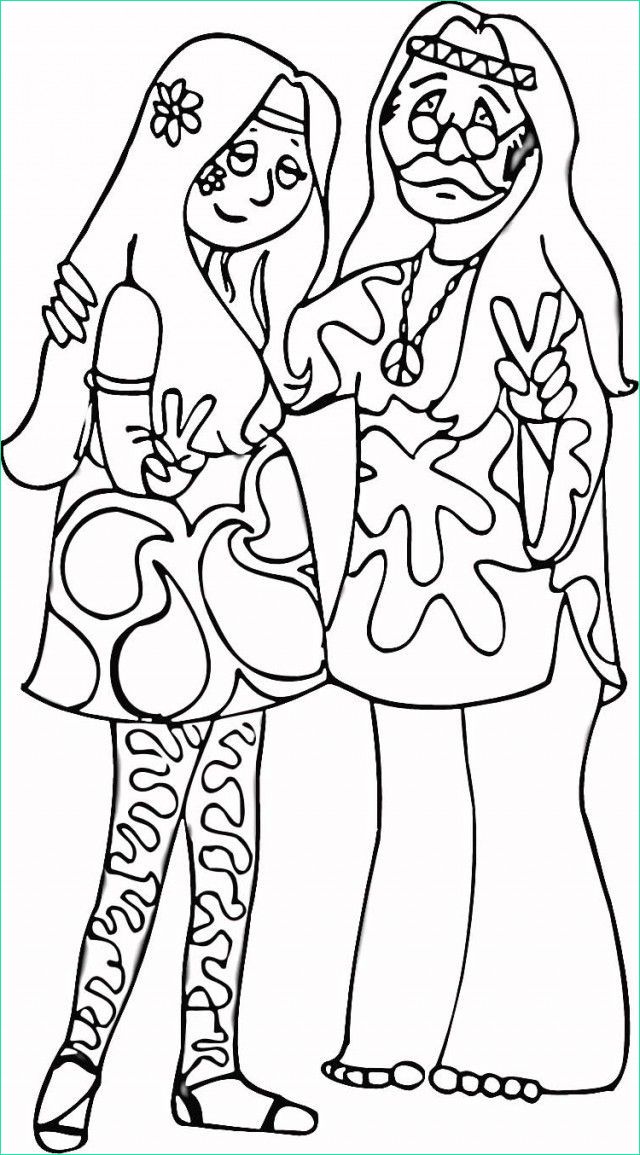 hippie coloring pages printable sketch templates