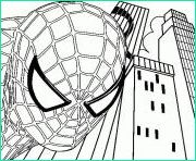spiderman avec sa spider moto auto tres rapide coloriage dessin