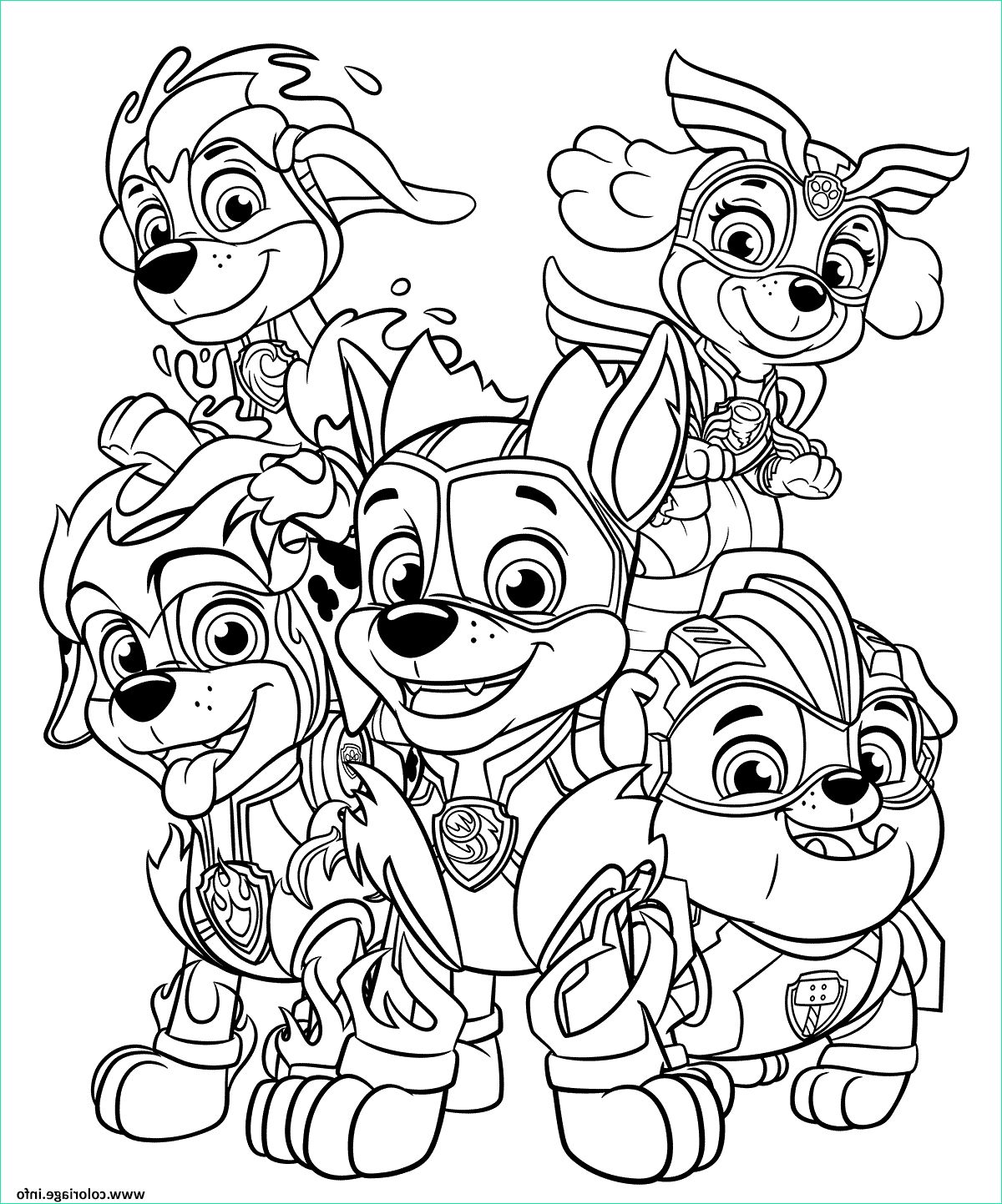 pat patrouille mighty pups coloriage