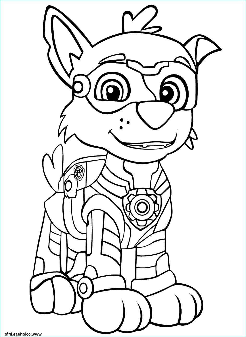 pat patrouille mighty pups rockys coloriage