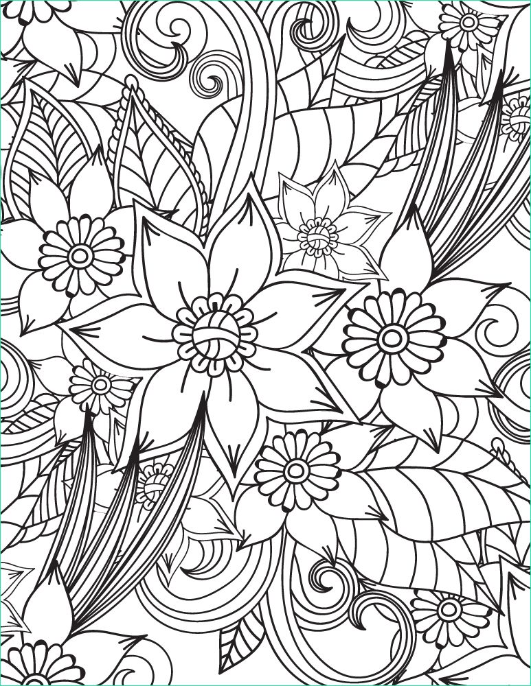 imprimer coloriages tres difficile motif fleurs