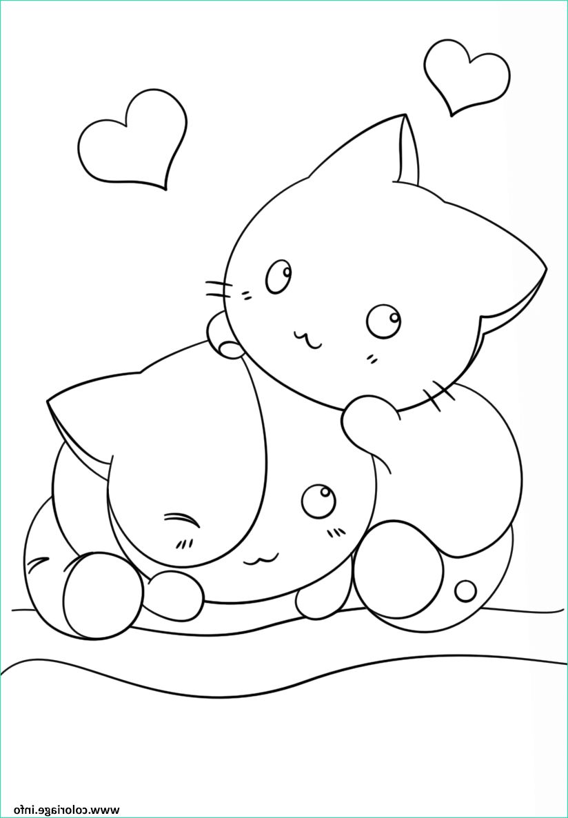 kawaii kittens coloriage dessin