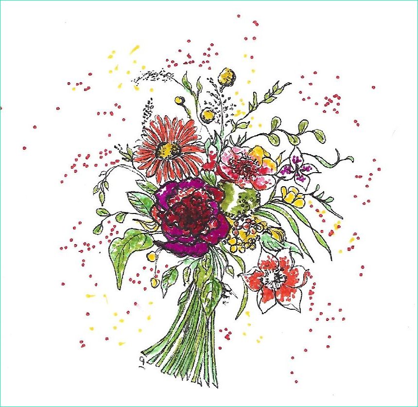 dessin bouquet de fleurs anniversaire