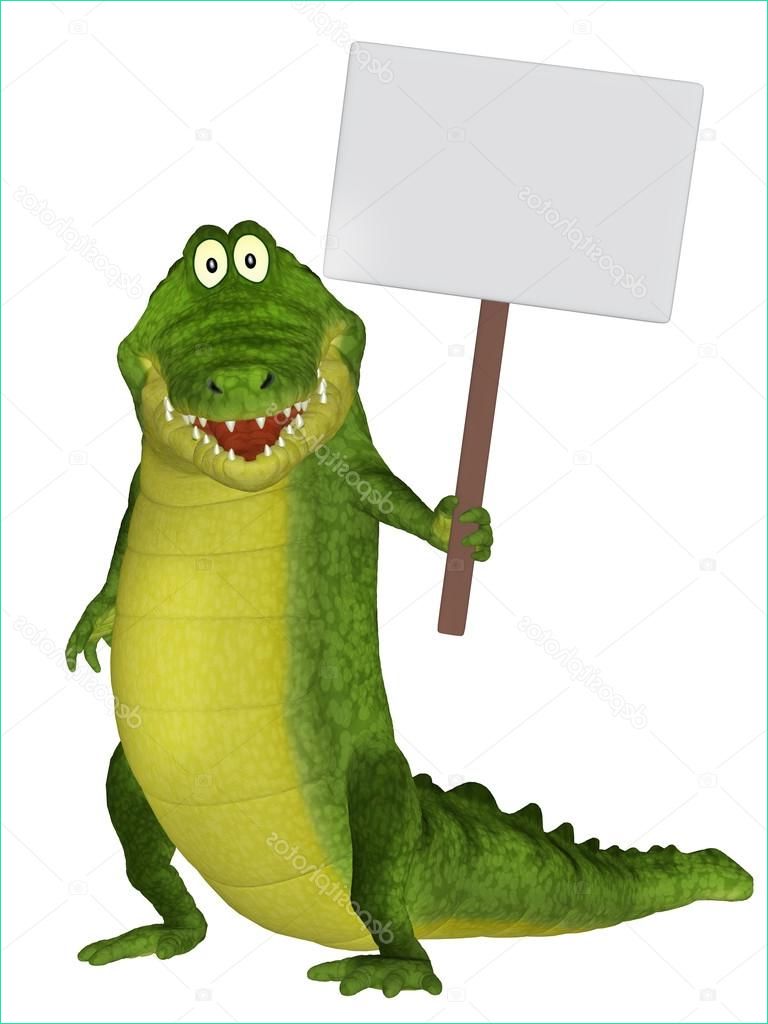stock photo cute cartoon 3d crocodile with