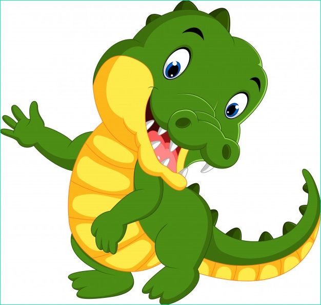 illustration dessin anime mignon crocodile
