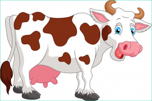 vache dessin anime heureux